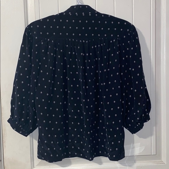 FRAME Rare 🔥Denim Silk Palm Tree Cali Top - Picture 4 of 4